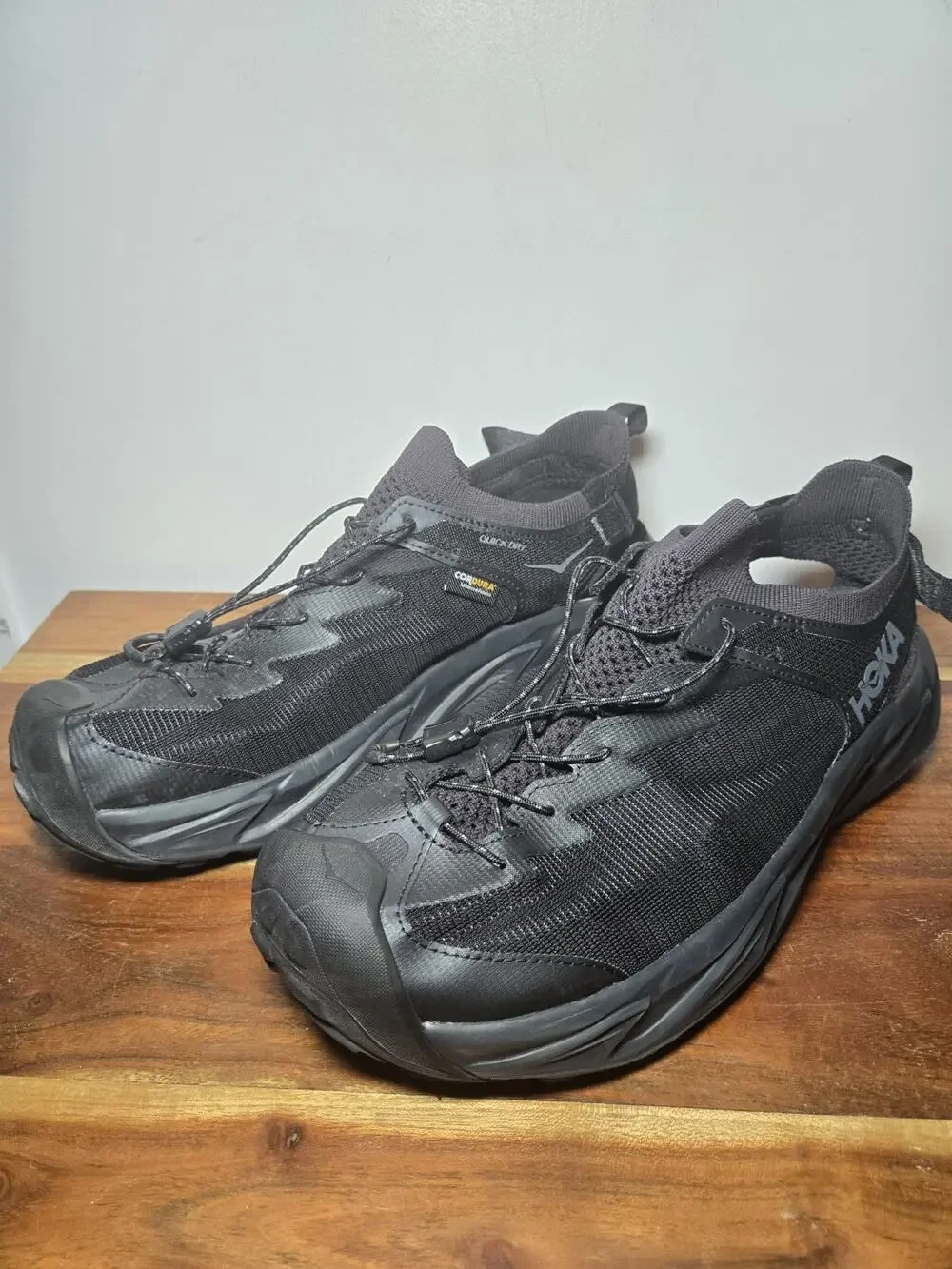 Hoka Hopara 2 Hybrid Hiking Sandals Mens 12D Triple Black Performance Gorp